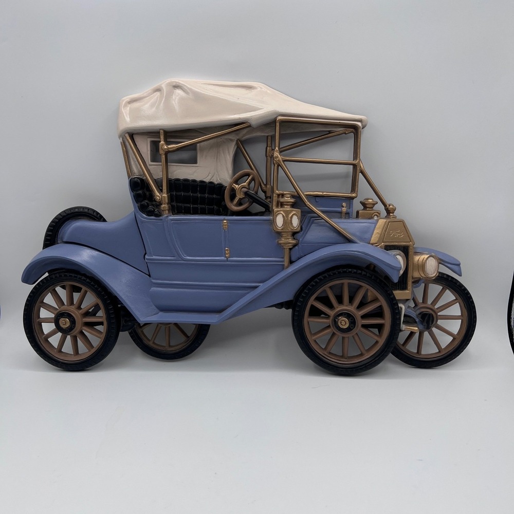 Vintage 1977 Burwood Products Ford Model T Wall Hanging Decor Blue Gold 2028-1